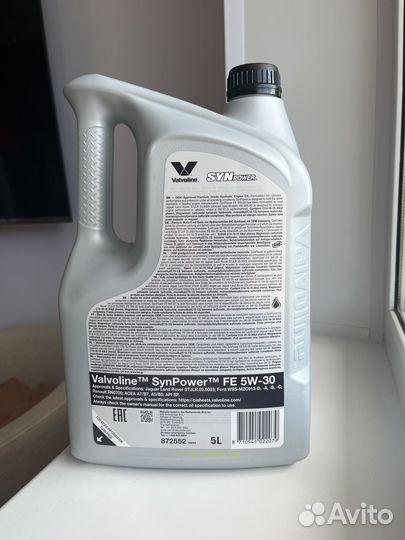 Масло Valvoline synpower FE 5w30