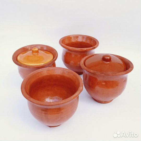 Керамические глиняные горшки для запекания декор