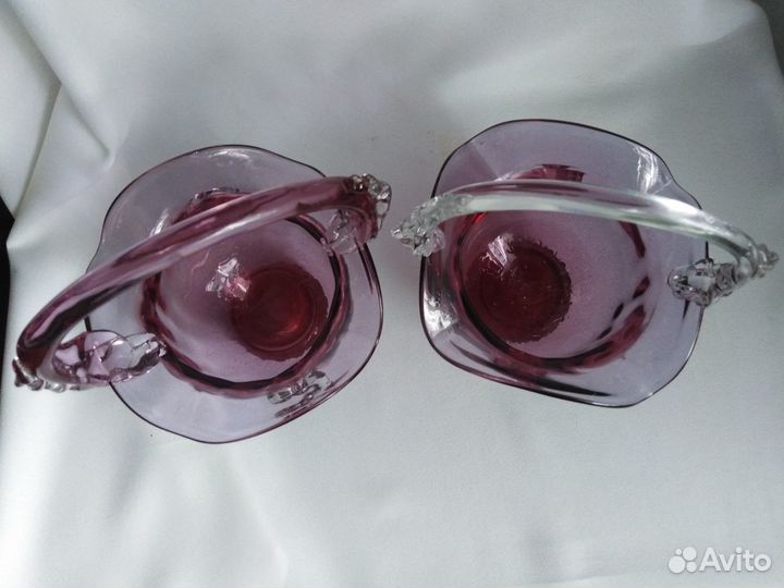 Ваза-корзинка, конфетница, винтаж. Марганцевое сте