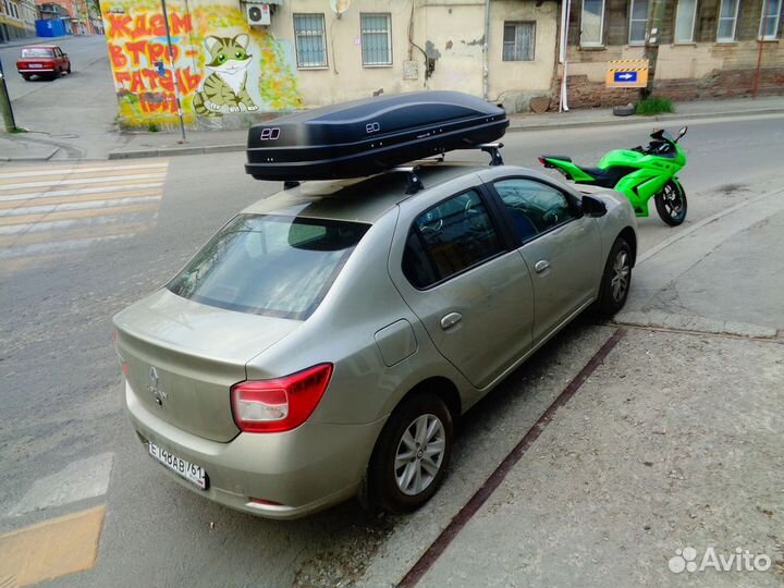 Большой бокс 420л черный на Логан с установкой