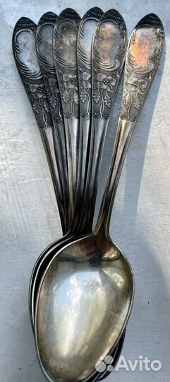 Винтажная Мельхиоровая с позолотой посуда