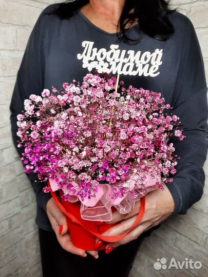 Разноцветная гипсофила букеты