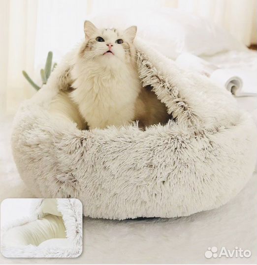 Теплая,флисовая лежанка для кошек и собак