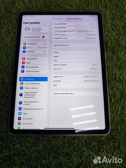 iPad pro 11 2022 256gb wi fi процессор m2