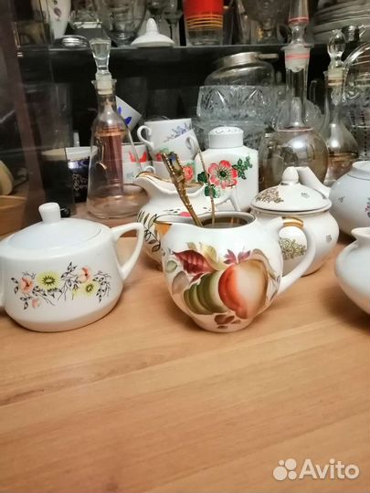 Чашки, молочник, чайник, лфз дулево вербилки