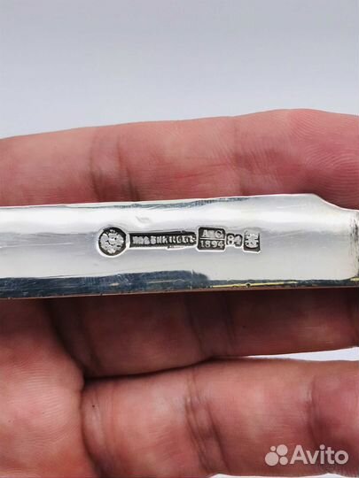 Старинный серебряный нож, Хлебников, 84 пр, 1894 г