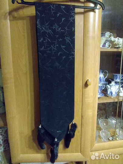 Шарф для верхней одежды (двойной, хвостики норка)