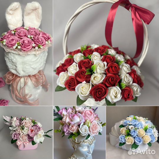 Букет из мыльных цветов