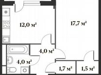 1-к. квартира, 40,9 м², 3/6 эт.