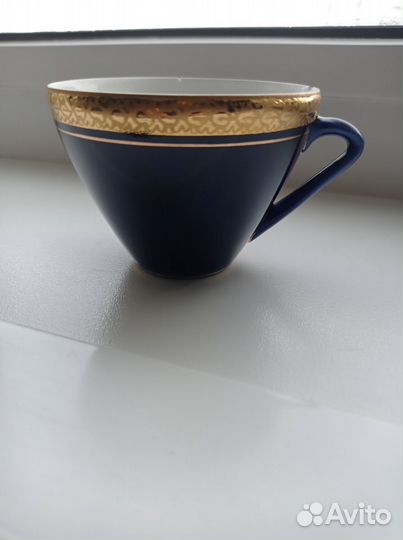 Чашка кофейная без блюдца 1шт Кобальт Позолота лфз