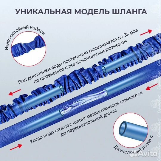 Шланг садовый, поливочный, растягивающийся c распы