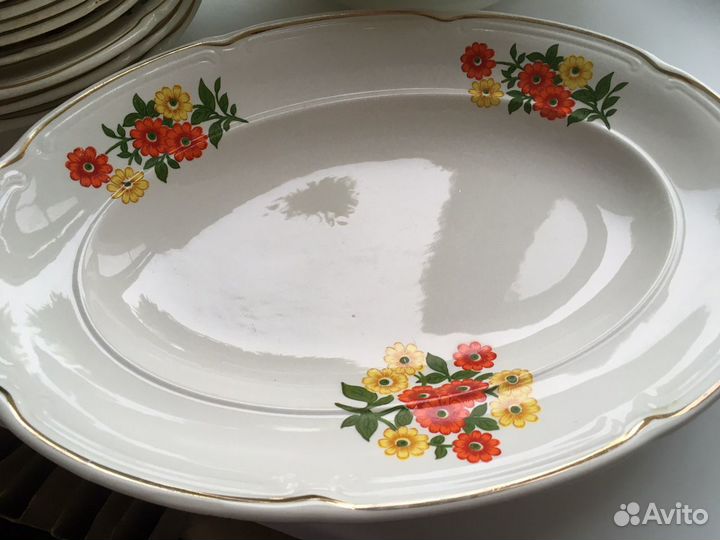 Часть столового сервиза «Цветы» Зик Конаково СССР