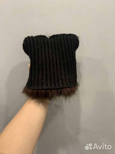 Шапка меховая из енота женская зимняя теплая