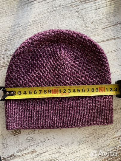 Шапка вязаная ручная работа 100% меринос
