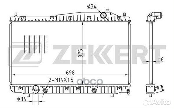 Радиатор охл. дв. Chevrolet Evanda (V200) 05- m