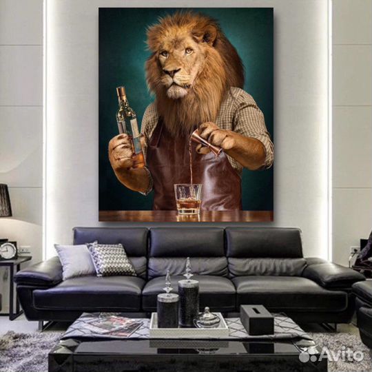 Картина маслом со львом Картины в подарок Лев