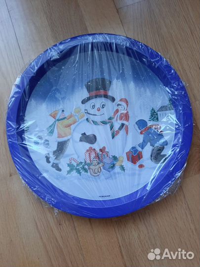 Поднос металлический новогодний