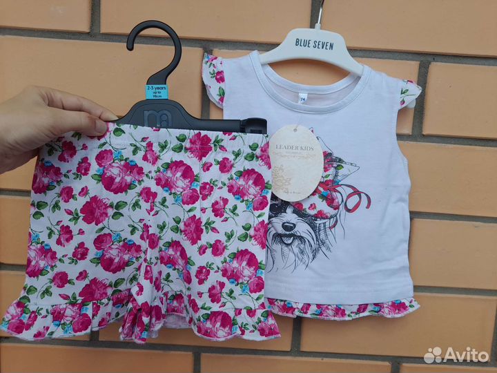 Пакет летней одежды для девочки 74-80-86