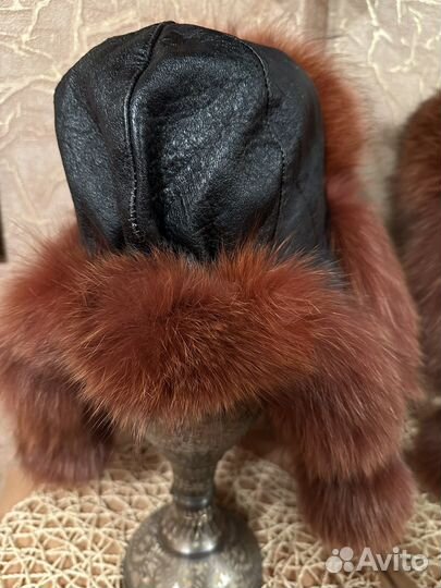Шапка-ушанка из песца