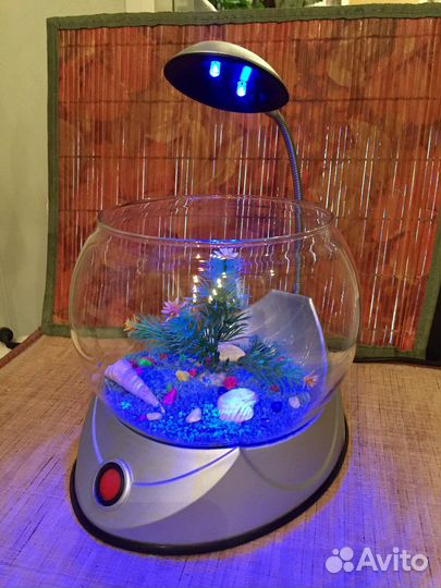Аквариум с подсветкой круглый 2л
