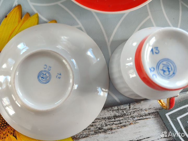 Фарфоровый чайно-кофей сервиз СССР
