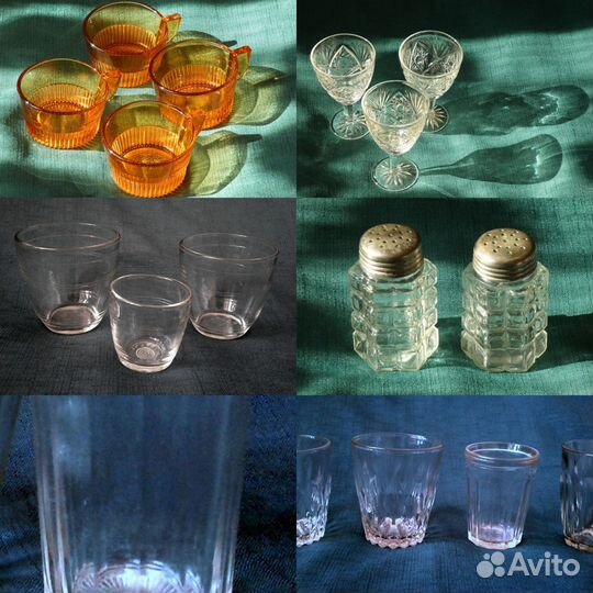 Рюмки, стаканы, розетки стеклянные СССР