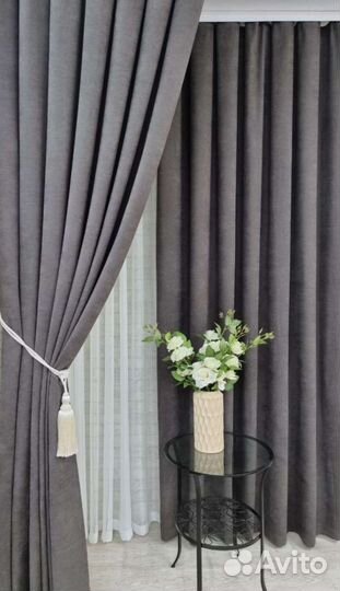 Шторы готовые новые комплект 2 шт на ленте