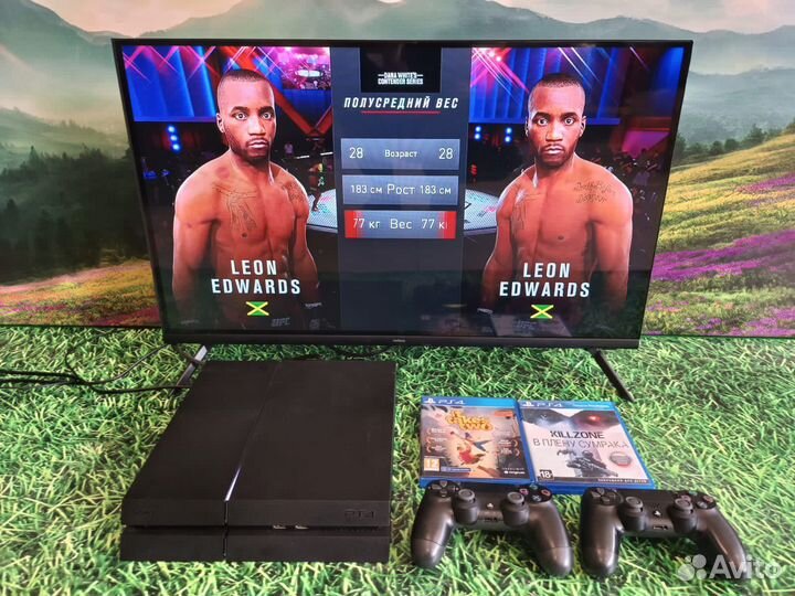 PS4 500GB/2 геймпада/игры