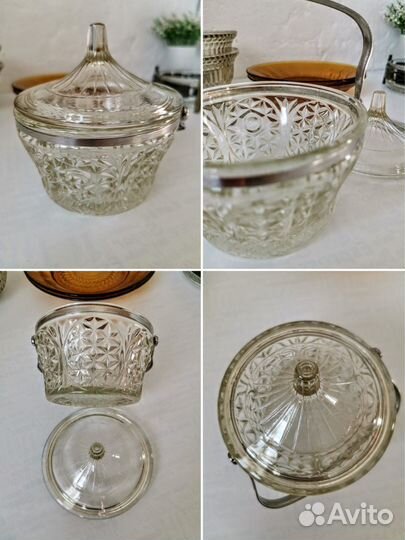 Ваза сахарница конфетница салатник стекло СССР, от