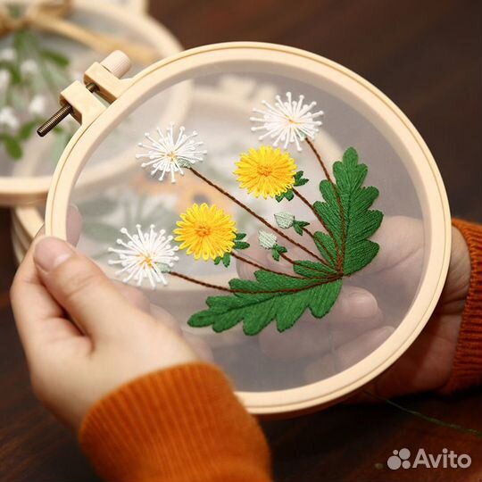 Набор для вышивания на сетке Одуванчик