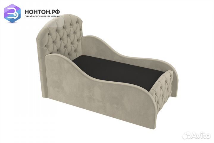 Детская кровать Майя Люкс микровельвет бежевый