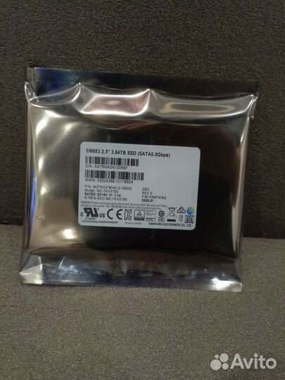 SSD Samsung SM883 MZ7KH3T8hals 3.84 Тб SATA 6Gb