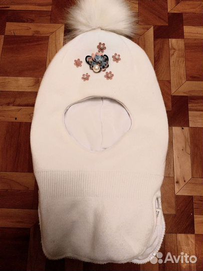 Шапка шлем для девочки зима