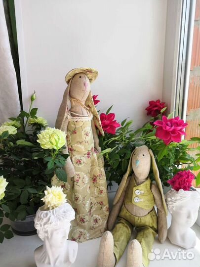 Кукла Зайцы тильда ручной работы