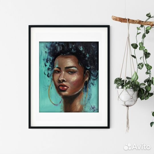 Картина африканка женщина маслом