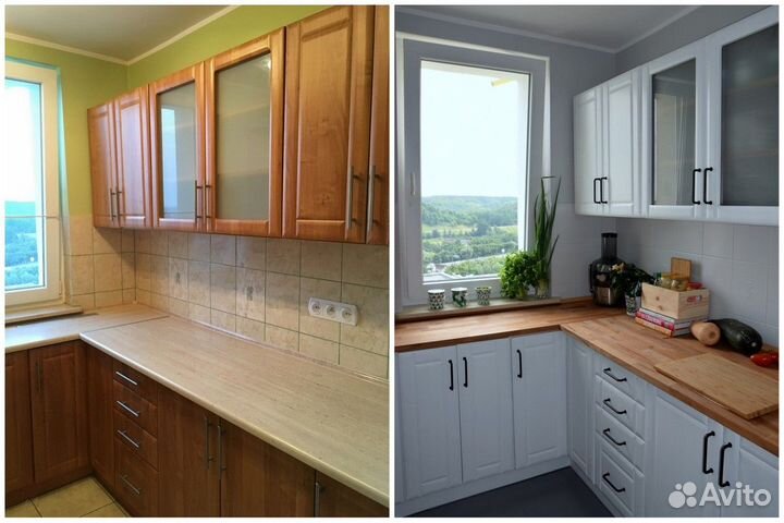 Замена кухонных фасадов и столешниц