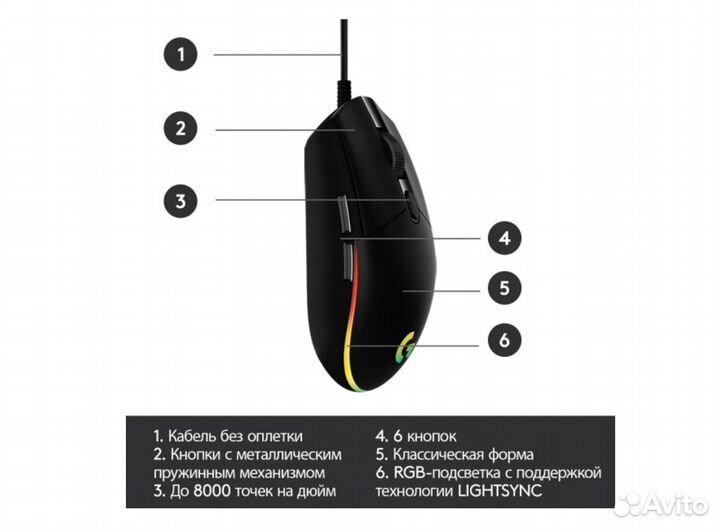 Игровая мышь Logitech G102 LightSync