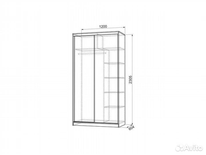 Шкаф-купе с печатью Рио 7-600 78 дуб сонома