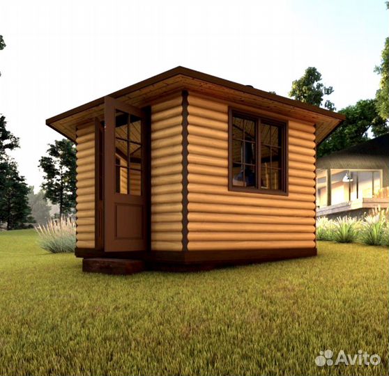 Беседка деревянная остеклённая