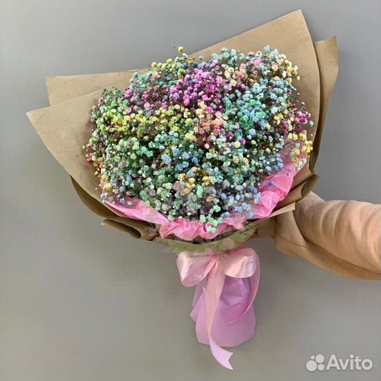 Букет из гипсофилы. Гипсофилы в коробке