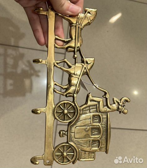 Вешалка карета для Снежаны, Латунь Италия