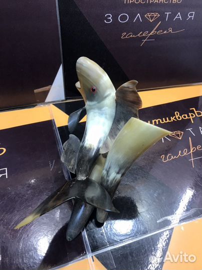 Статуэтка карандашница Рыба из рога