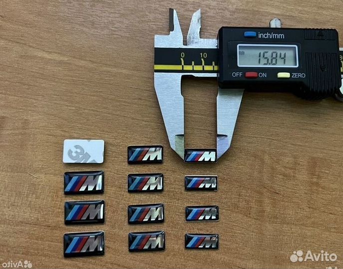 Наклейка М M тех на диски приборку в салон 4шт