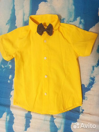Рубашка жёлтая на мальчика 104-110 р