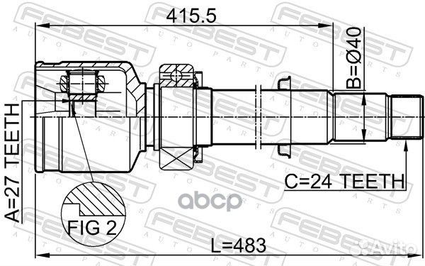 ШРУС внутренний правый 27X40X24 toyota camry 11