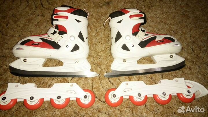 Коньки роликовые 2 в 1 раздвижные