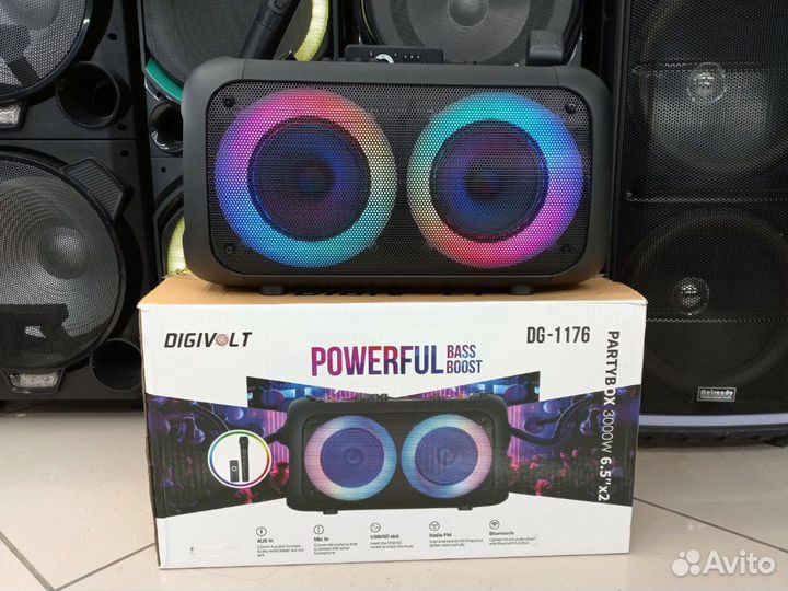 Мощная блютуз колонка 2200вт digivolt DG-1167
