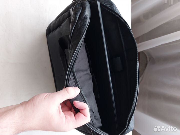 Комплект из натуральной кожи сумка + портмоне