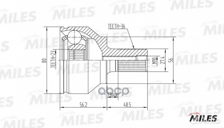 ШРУС наружный ford focus 1.4-2.0 04- (GKN 305176)