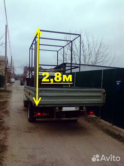 Грузоперевозки до 9м 2,5т Открытая Газель 4-6м